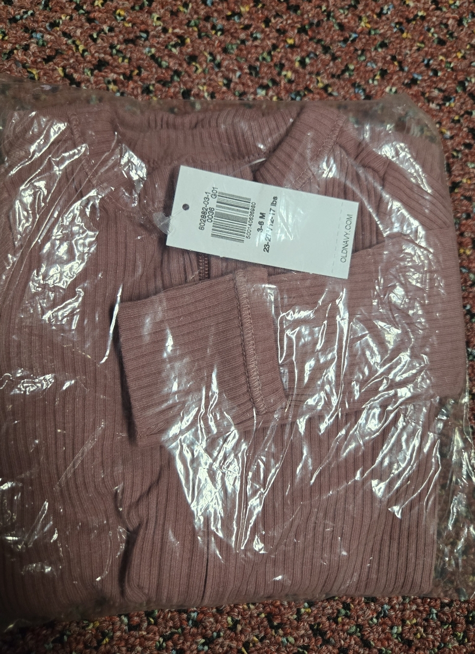Old Navy Girls Ribbed Pajama Set in Mauve Pink